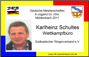 DM-Pass für den Wettkampfbürohelfer Karlhein Schultes